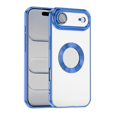 Apple iPhone 17 Air Case Camera Protection Logo Showing Zore Omega Cover Blue
