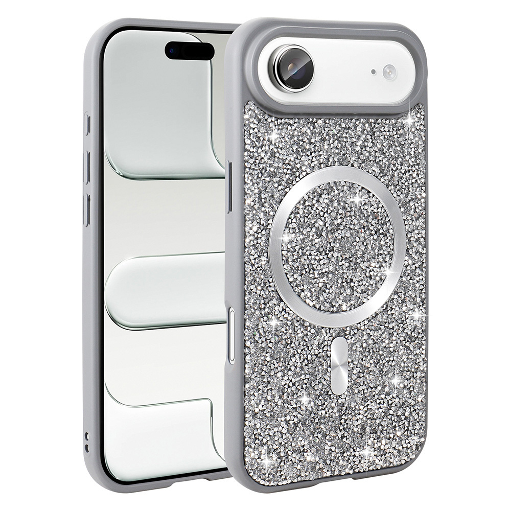 Apple iPhone 17 Air Case Diamond Design Zore Mosaic Silicone Cover M-safe Charging Feature - 6