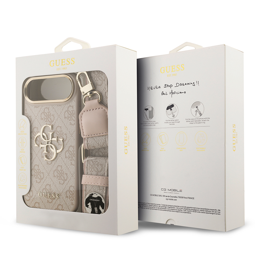 Apple iPhone 17 Air Case Guess Original Licensed 4G Large Metal Logo Thick Strap Cover - 27