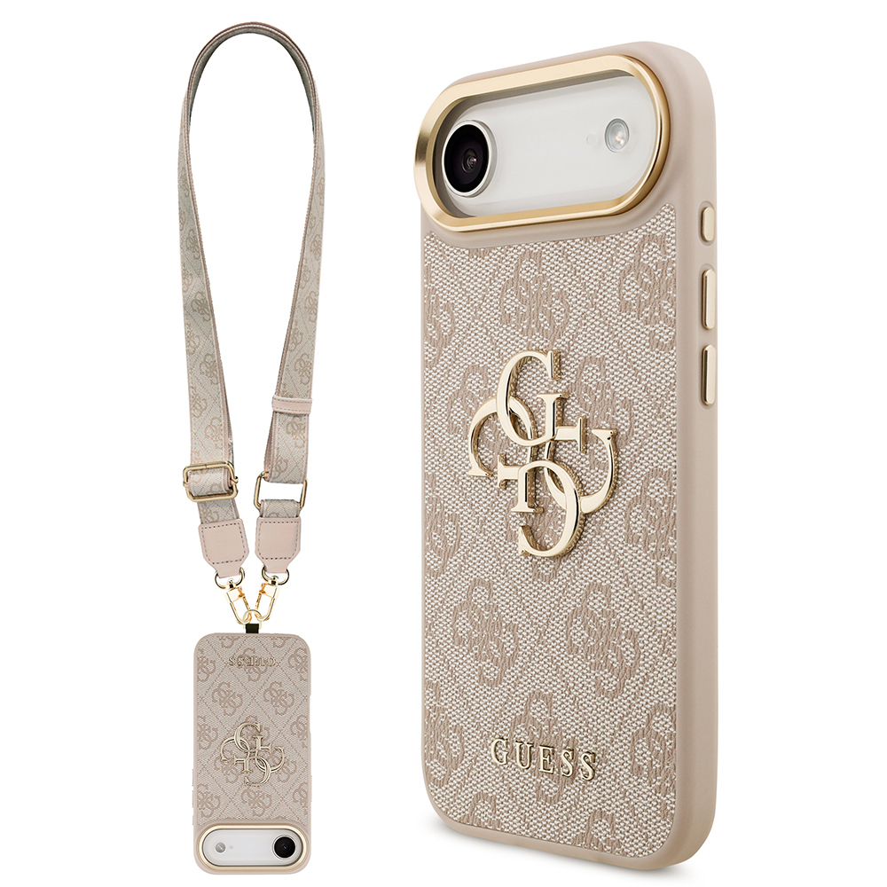 Apple iPhone 17 Air Case Guess Original Licensed 4G Large Metal Logo Thick Strap Cover - 1