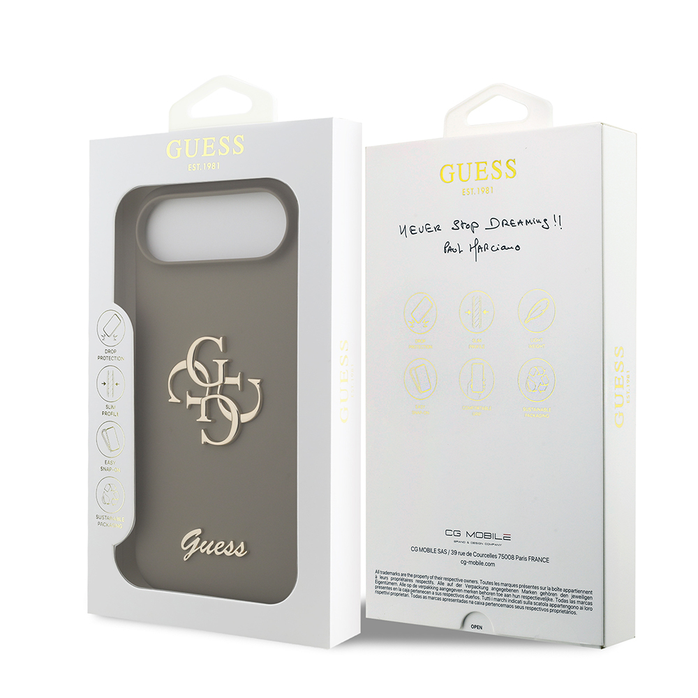 Apple iPhone 17 Air Case Guess Original Licensed Grained Text Logo Cover - 10