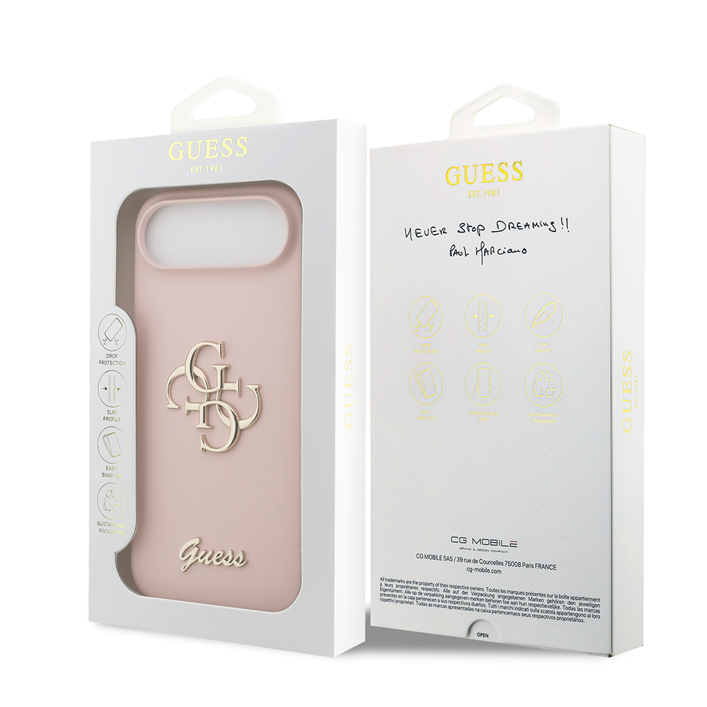 Apple iPhone 17 Air Case Guess Original Licensed Grained Text Logo Cover - 17
