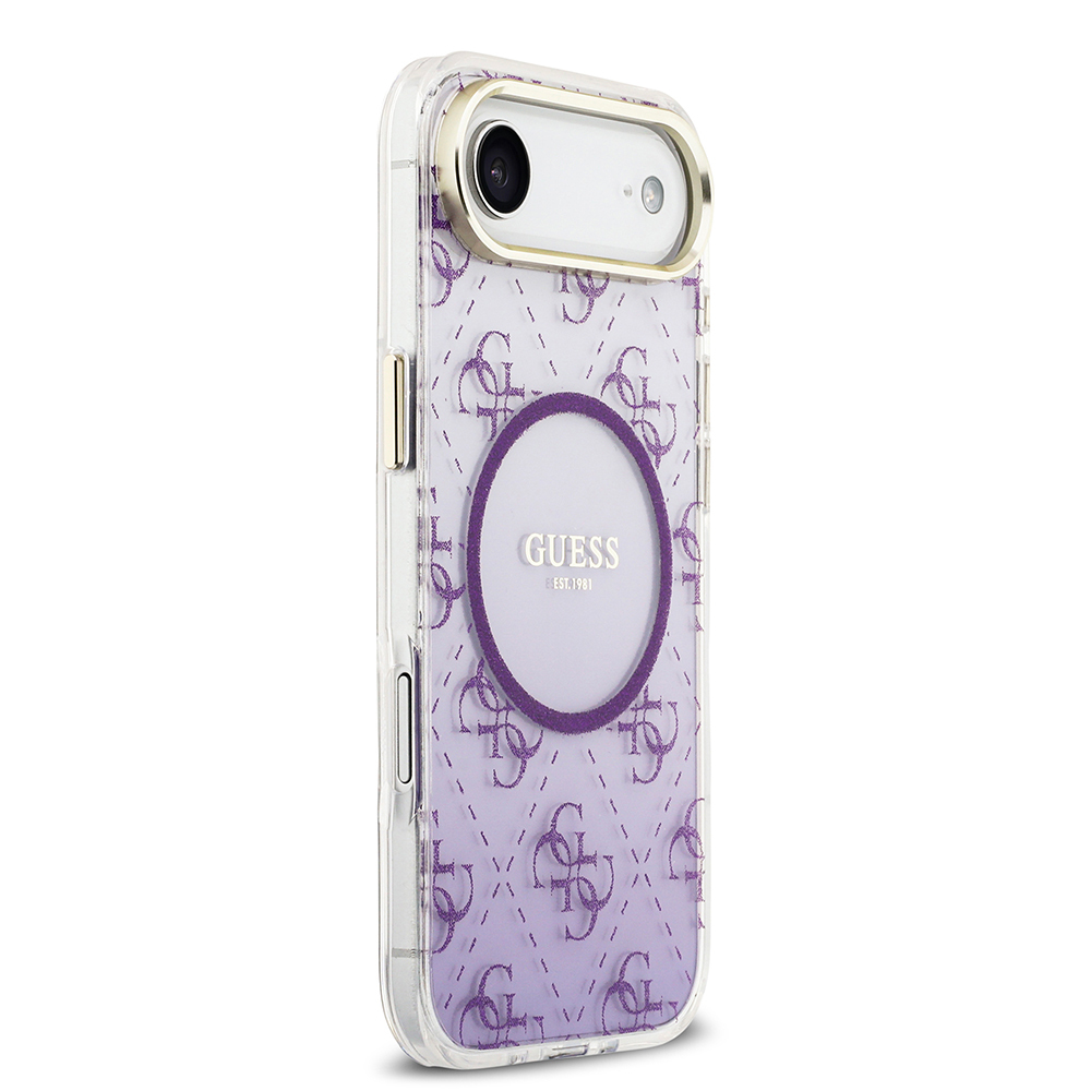 Apple iPhone 17 Air Case Guess Original Licensed M-safe Charging Feature 4G Patterned Glitter Silicone Cover - 7