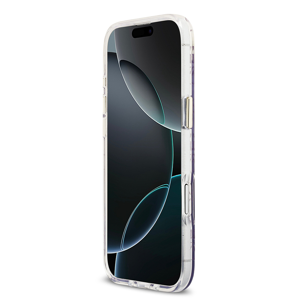 Apple iPhone 17 Air Case Guess Original Licensed M-safe Charging Feature 4G Patterned Glitter Silicone Cover - 8