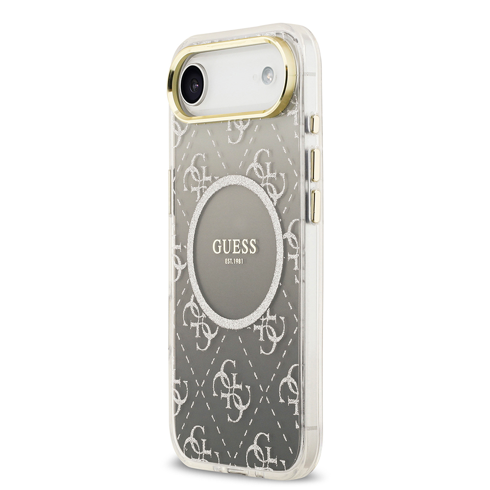 Apple iPhone 17 Air Case Guess Original Licensed M-safe Charging Feature 4G Patterned Glitter Silicone Cover - 11