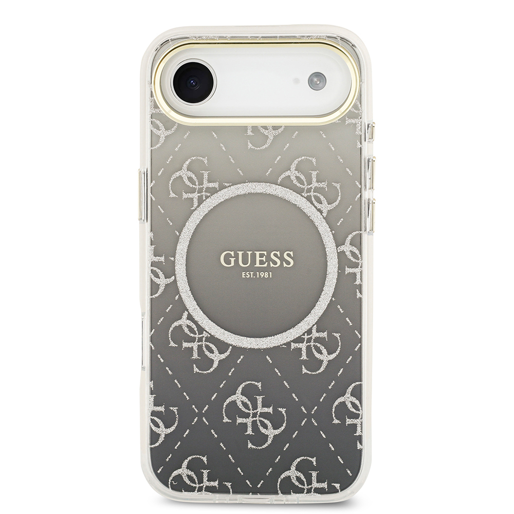 Apple iPhone 17 Air Case Guess Original Licensed M-safe Charging Feature 4G Patterned Glitter Silicone Cover - 12