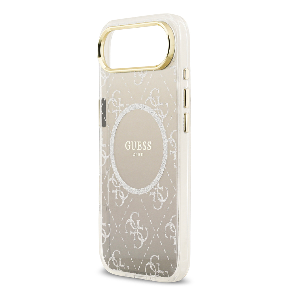 Apple iPhone 17 Air Case Guess Original Licensed M-safe Charging Feature 4G Patterned Glitter Silicone Cover - 15