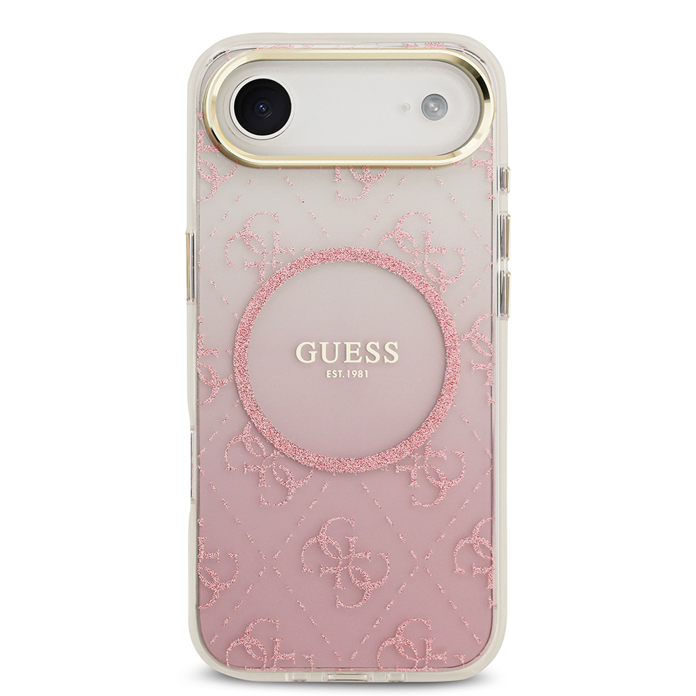 Apple iPhone 17 Air Case Guess Original Licensed M-safe Charging Feature 4G Patterned Glitter Silicone Cover - 18