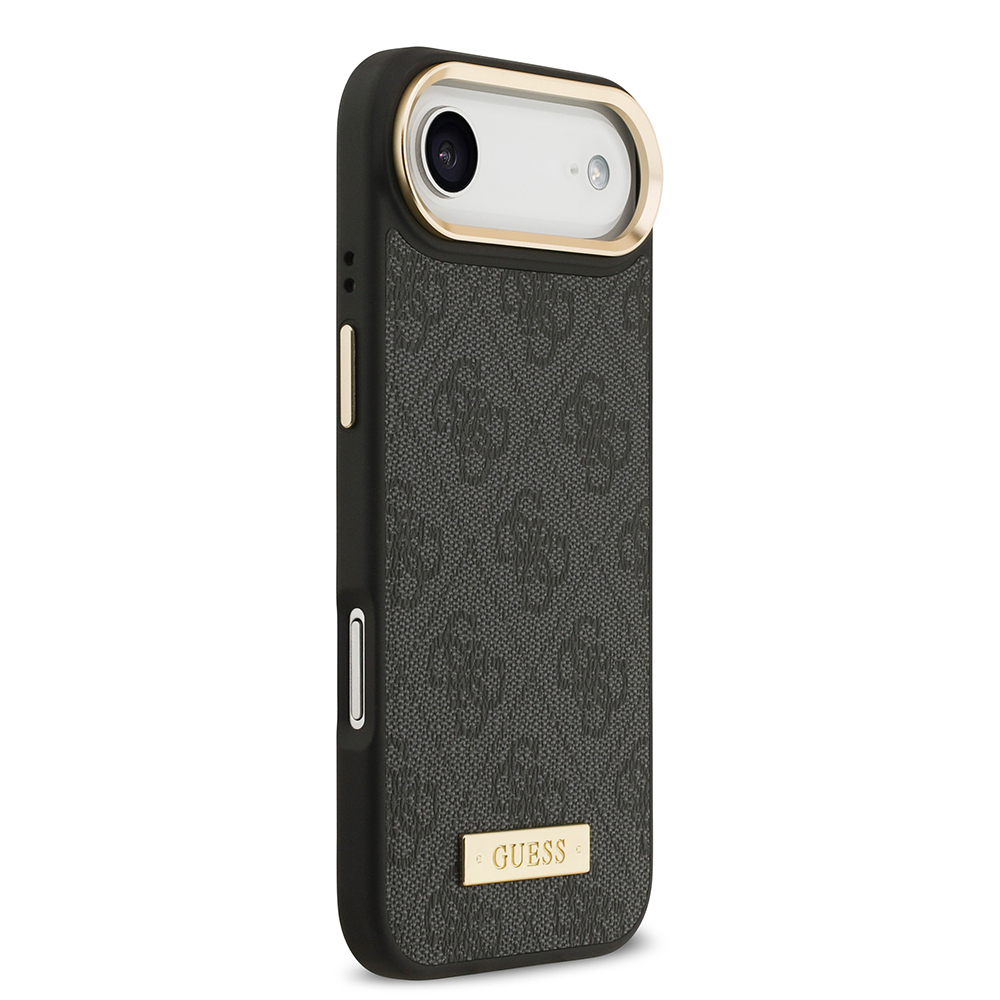 Apple iPhone 17 Air Case Guess Original Licensed M-safe Charging Feature 4G Patterned PU Metal Plate Classic Logo Cover - 13