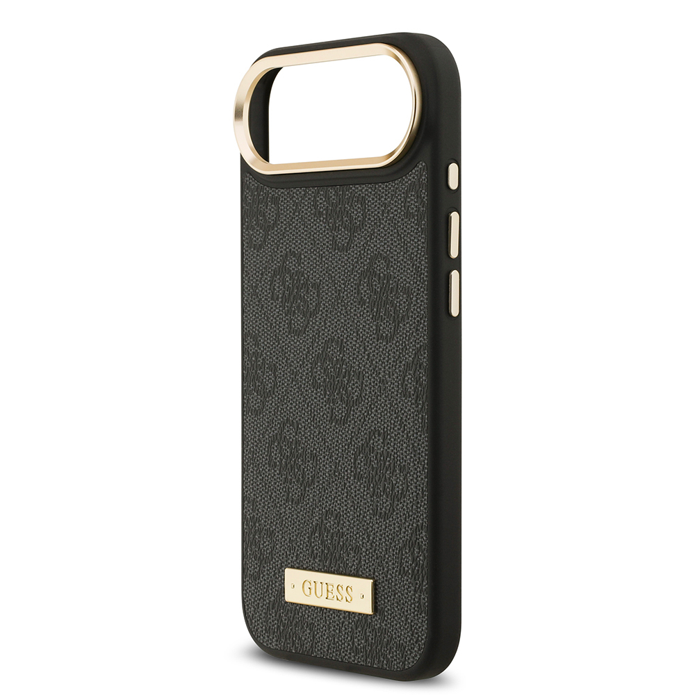 Apple iPhone 17 Air Case Guess Original Licensed M-safe Charging Feature 4G Patterned PU Metal Plate Classic Logo Cover - 15