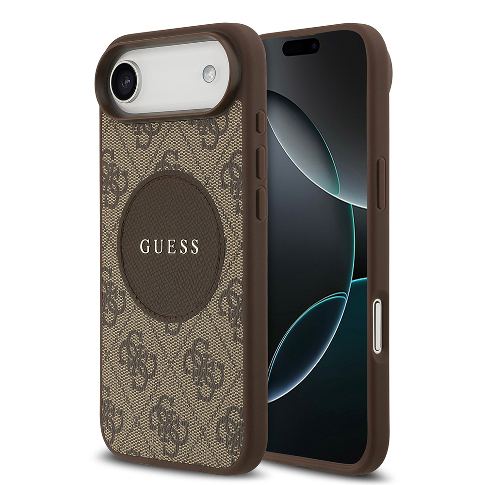 Apple iPhone 17 Air Case Guess Original Licensed M-safe Charging Feature Circle Classic Cover Text Logo - 1