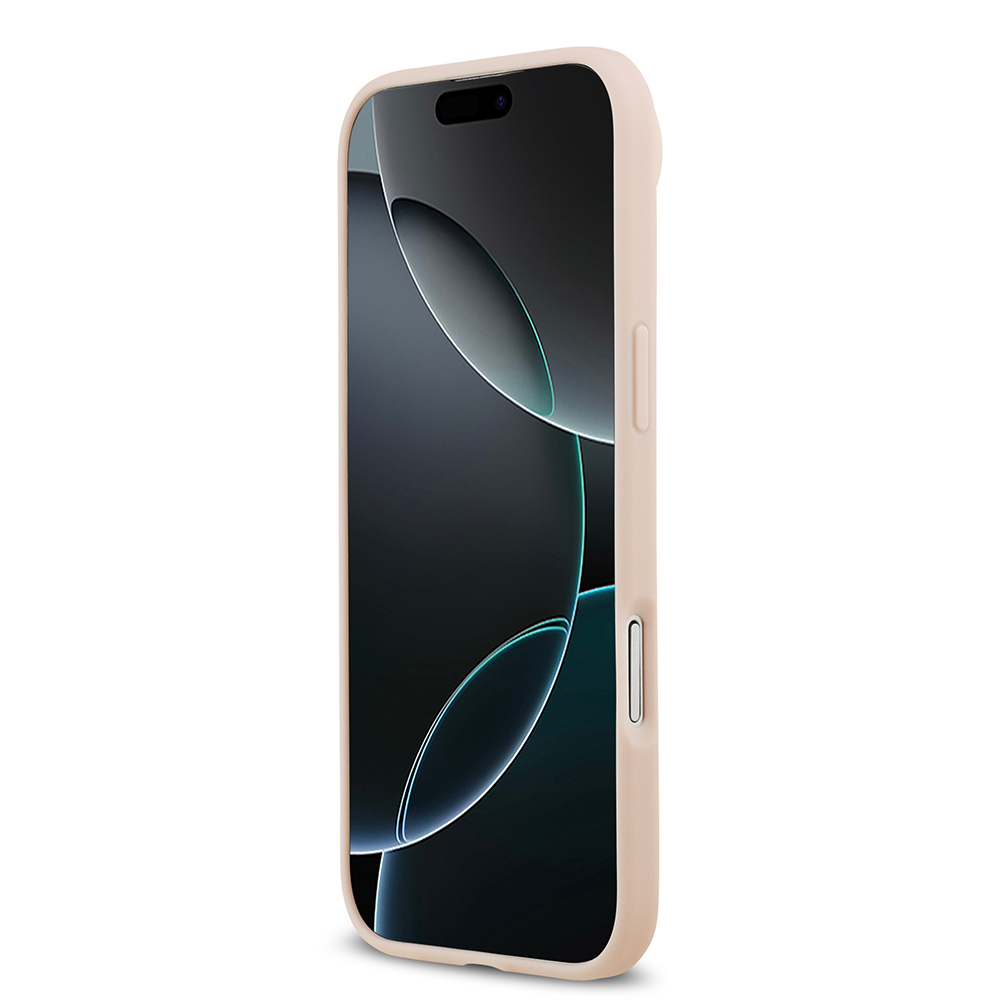 Apple iPhone 17 Air Case Guess Original Licensed M-Safe Charging Feature Grained Flower Design Metal Lettering Logo Cover - 7