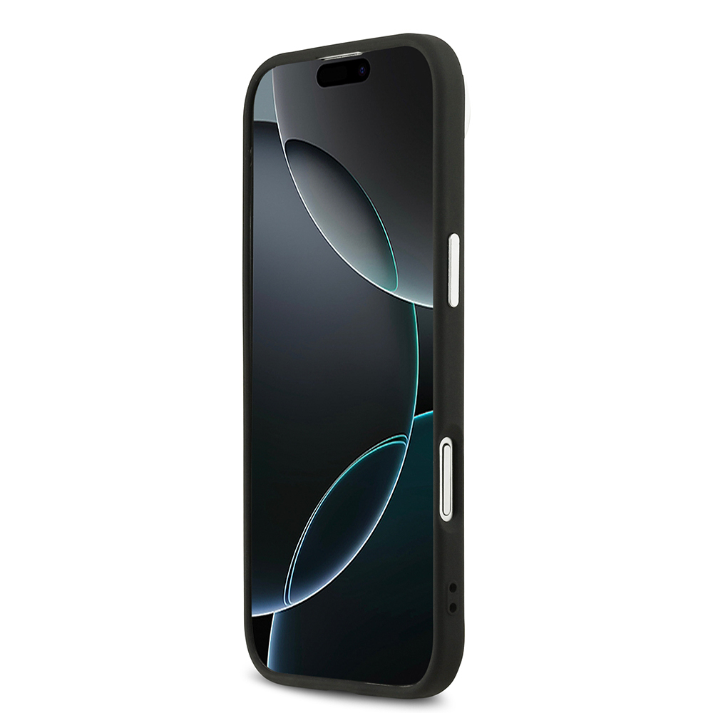 Apple iPhone 17 Air Case Guess Original Licensed M-Safe Charging Feature Hot Printed Classic Text Logo PU Leather Peony Cover - 6