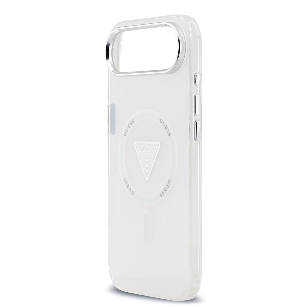 Apple iPhone 17 Air Case Guess Original Licensed M-Safe Charging Feature IML Printed Triangle Logo Metal Camera Frame Cover - 8