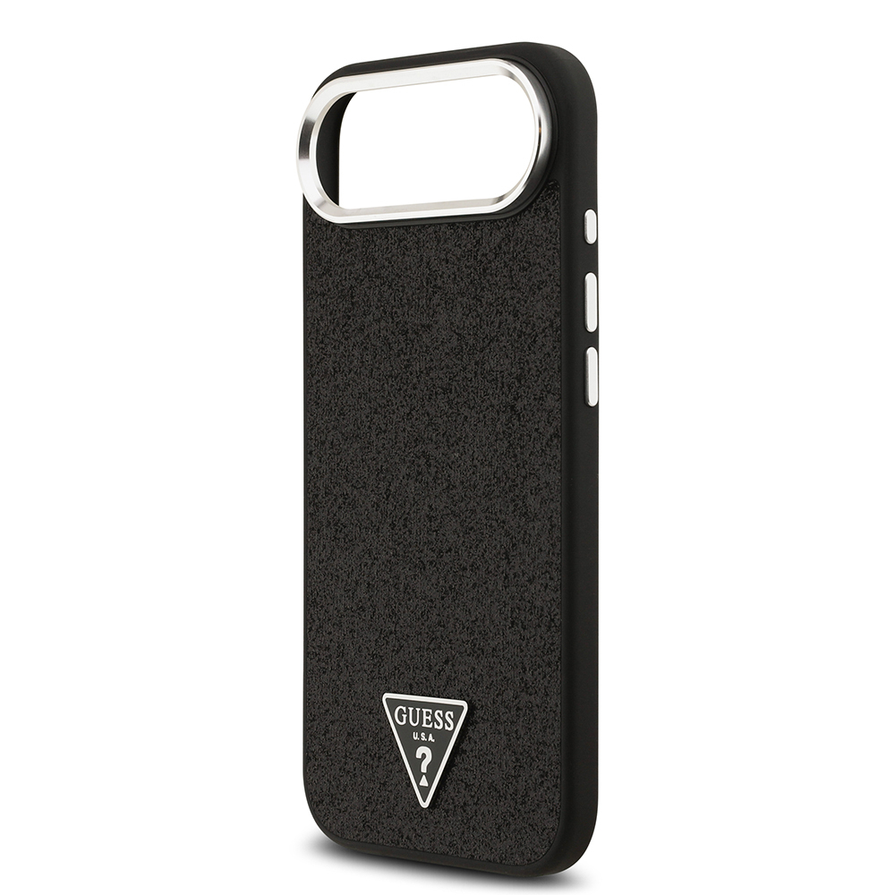 Apple iPhone 17 Air Case Guess Original Licensed M-Safe Charging Feature Metal Camera Frame Triangle Logo Glitter Cover - 28