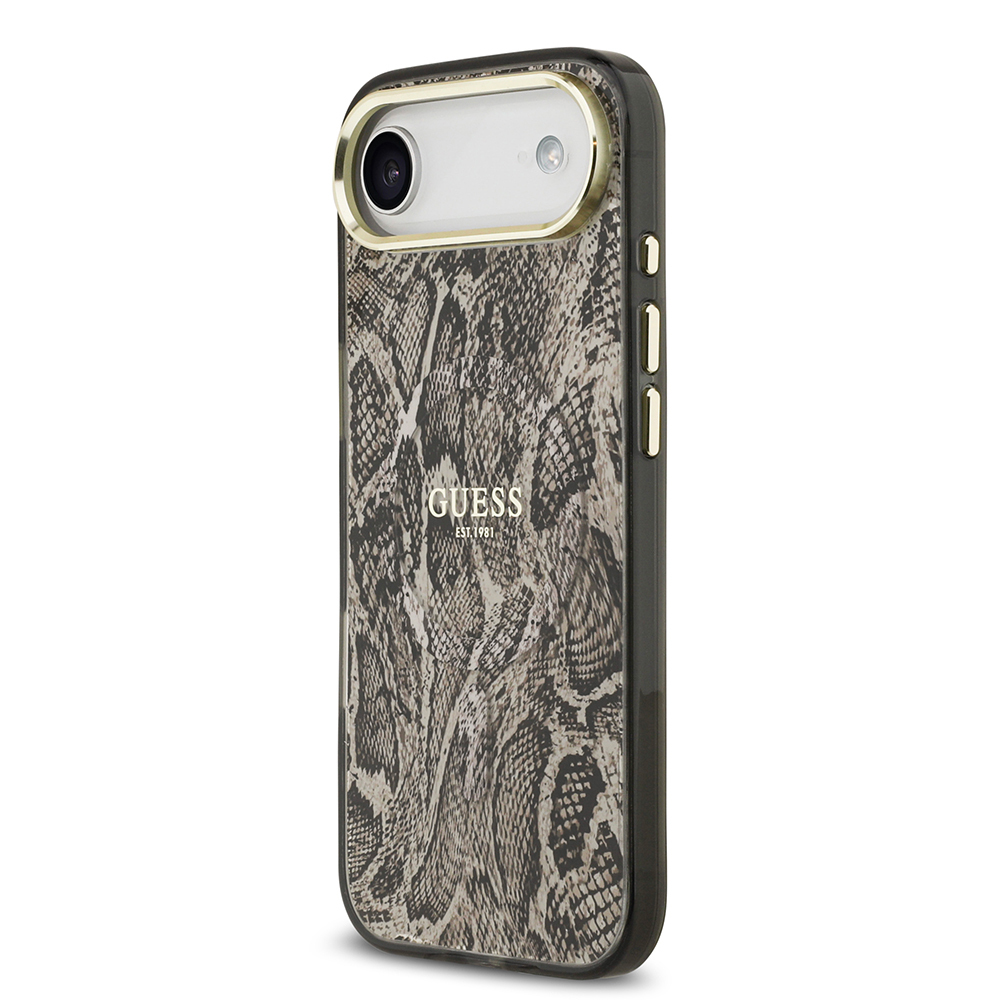 Apple iPhone 17 Air Case Guess Original Licensed M-safe Charging Featured Python Patterned Cover with Text Logo - 4
