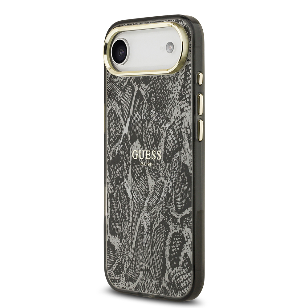 Apple iPhone 17 Air Case Guess Original Licensed M-safe Charging Featured Python Patterned Cover with Text Logo - 10