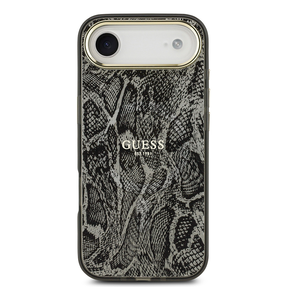 Apple iPhone 17 Air Case Guess Original Licensed M-safe Charging Featured Python Patterned Cover with Text Logo - 11