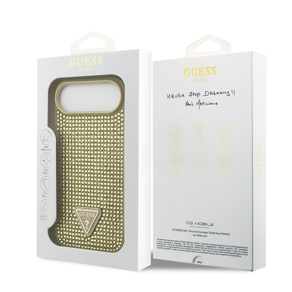 Apple iPhone 17 Air Case Guess Original Licensed Stone Back Triangle Logo Cover - 12