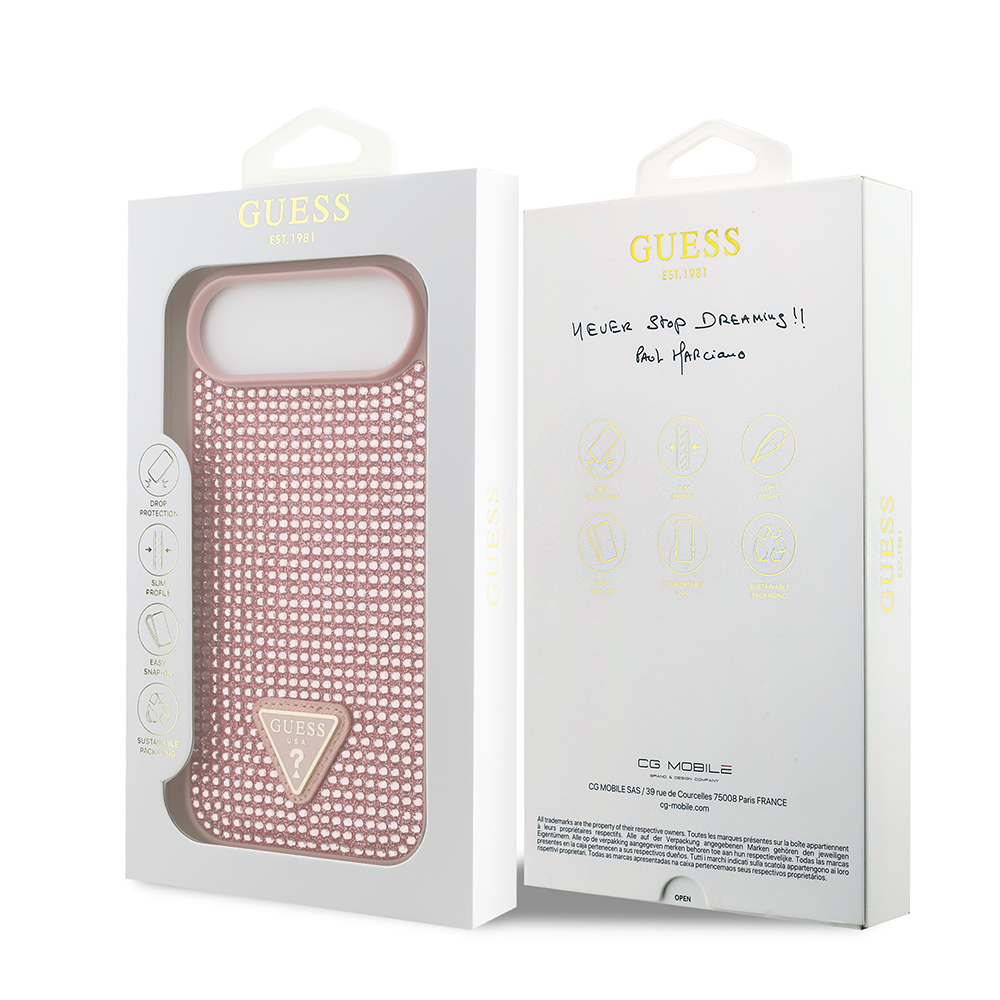 Apple iPhone 17 Air Case Guess Original Licensed Stone Back Triangle Logo Cover - 19