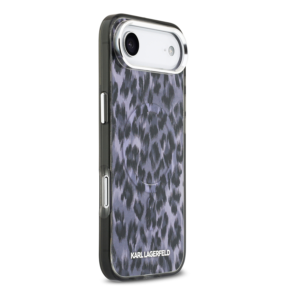 Apple iPhone 17 Air Case Karl Lagerfeld Original Licensed M-Safe Charging Feature IML Leopard Print Cover - 5