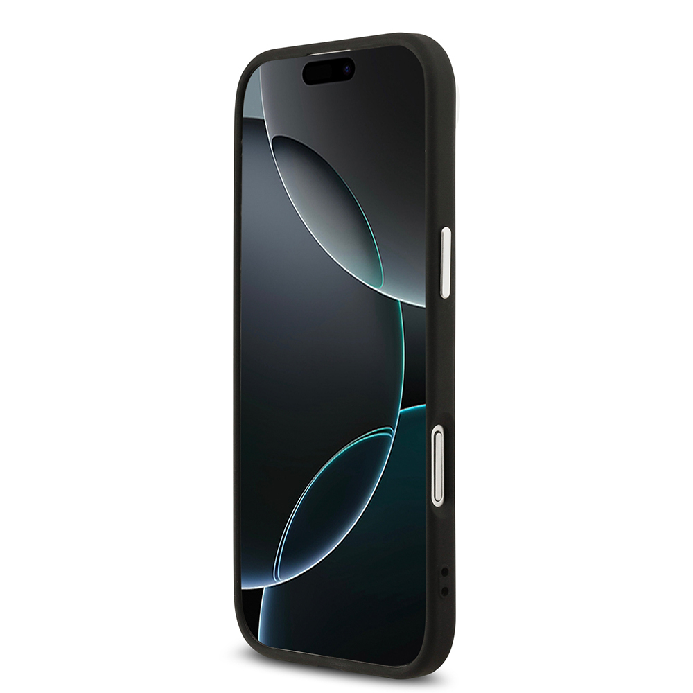 Apple iPhone 17 Air Case Karl Lagerfeld Original Licensed M-Safe Charging Feature Metal Camera and Button Design Choupette PU Leather Cover - 6