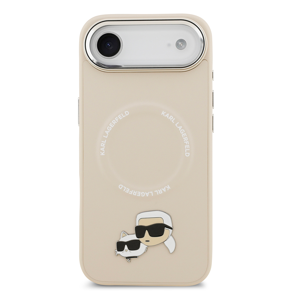 Apple iPhone 17 Air Case Karl Lagerfeld Original Licensed M-Safe Charging Feature Metal Camera and Button Design K&C PU Leather Cover - 12