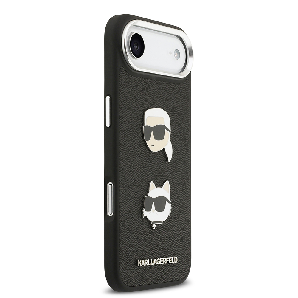 Apple iPhone 17 Air Case Karl Lagerfeld Original Licensed Metal Logo K&C Heads Pin Cover - 6