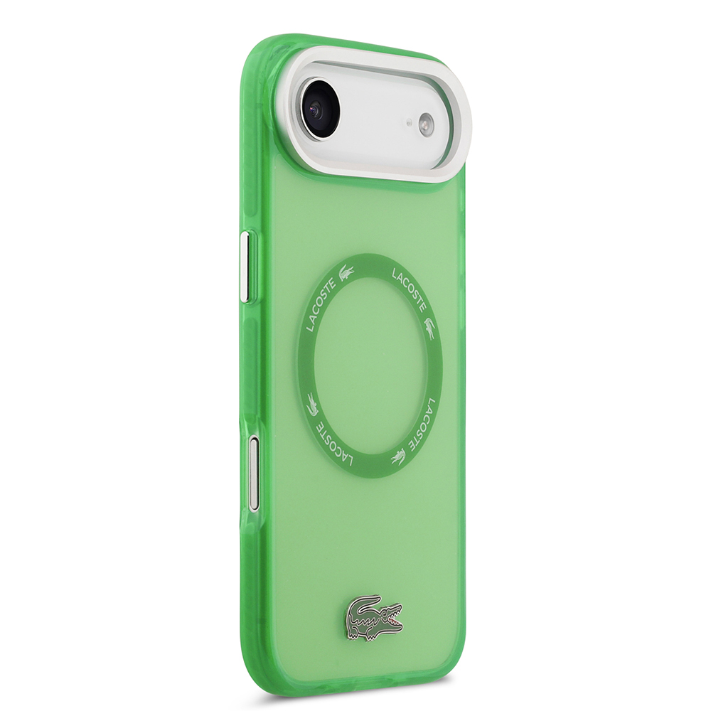 Apple iPhone 17 Air Case Lacoste Original Licensed M-Safe Charging Feature Iconic Crocodile Logo Frosted Cover - 14