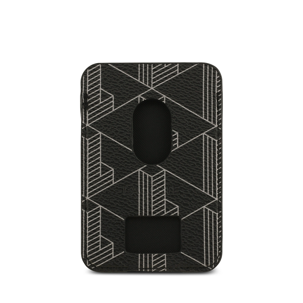 Apple iPhone 17 Air Case Lacoste Original Licensed M-Safe Charging Feature PU Leather Design Card Holder Mixed Monogram Pattern Cover - 21