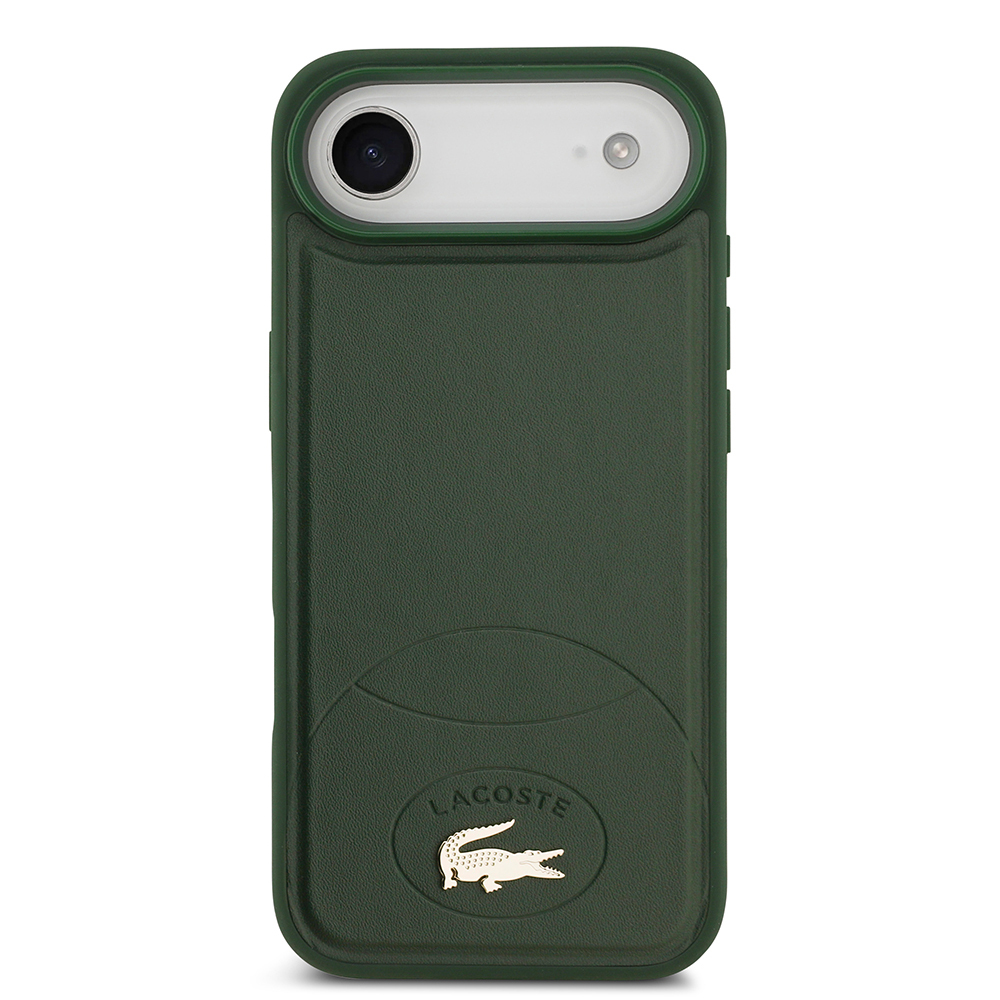 Apple iPhone 17 Air Case Lacoste Original Licensed M-Safe Charging Feature PU Leather Design Metal Logo Cover - 5