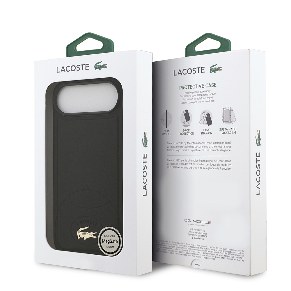 Apple iPhone 17 Air Case Lacoste Original Licensed M-Safe Charging Feature PU Leather Design Metal Logo Cover - 16