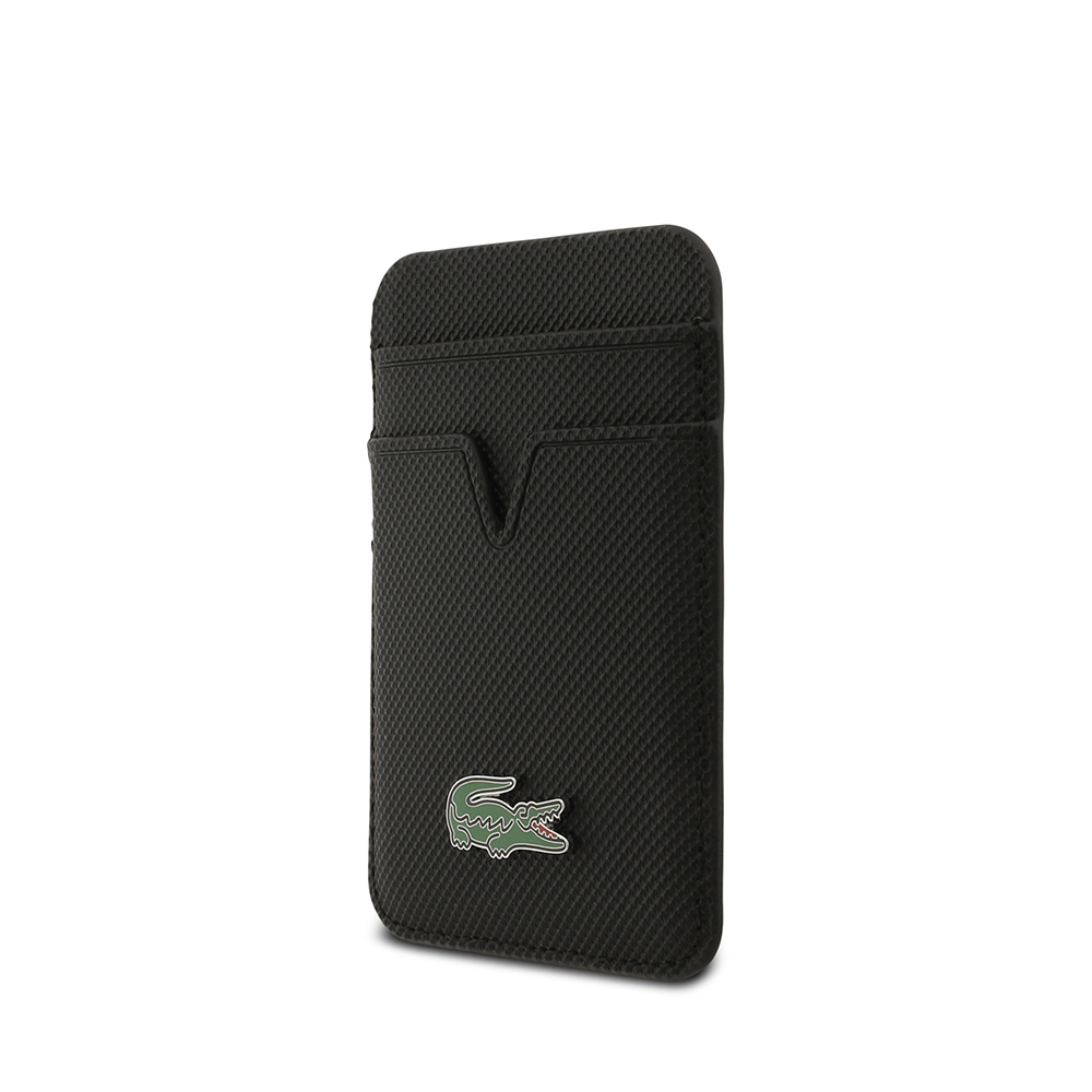 Apple iPhone 17 Air Case Lacoste Original Licensed M-Safe Charging Feature PU Pique Pattern Metal Logo Card Holder Cover - 39