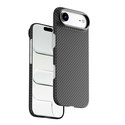 Apple iPhone 17 Air Case M-safe Charging Feature Camera Stand Wiwu DCC-206 Aramid Air Cover Black