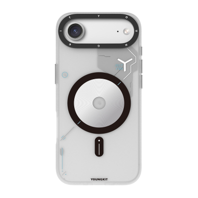 Apple iPhone 17 Air Case M-safe Charging Feature Disc Pattern Youngkit Disc Battle Cover Grey