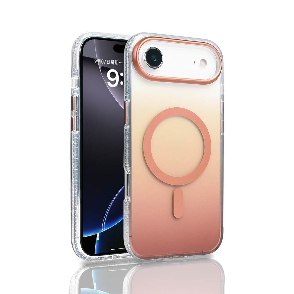 Apple iPhone 17 Air Case M-safe Charging Feature Transparent Color Transition Zore Toros Cover - 7