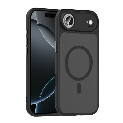 Apple iPhone 17 Air Case Matte Back Surface Wireless Charging Feature Zore Flet M-safe Cover Black