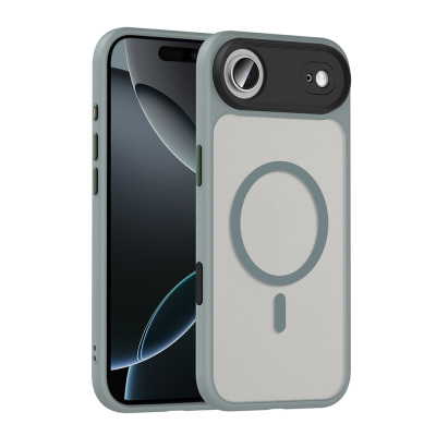 Apple iPhone 17 Air Case Matte Back Surface Wireless Charging Feature Zore Flet M-safe Cover Grey