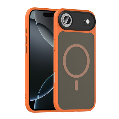 Apple iPhone 17 Air Case Matte Back Surface Wireless Charging Feature Zore Flet M-safe Cover Orange