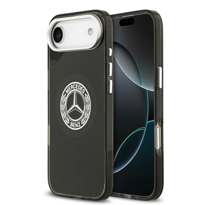 Apple iPhone 17 Air Case Mercedes Benz Original Licensed M-Safe Charging Feature Dual Layer PC Nostalgic Star Design Cover Black