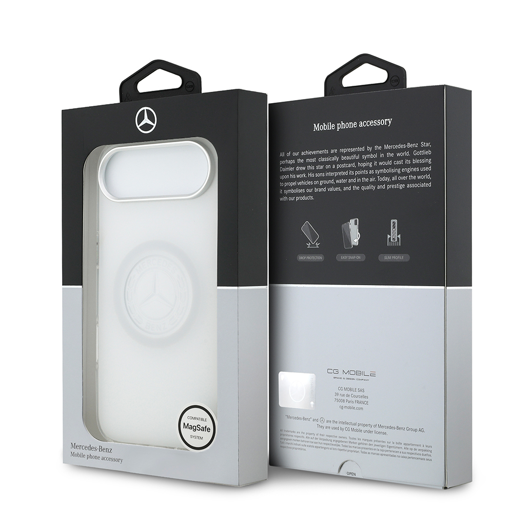 Apple iPhone 17 Air Case Mercedes Benz Original Licensed M-Safe Charging Feature Frosted PC Nostalgic Star Design Cover - 16