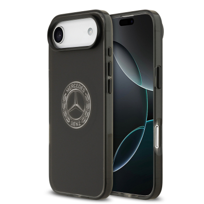 Apple iPhone 17 Air Case Mercedes Benz Original Licensed M-Safe Charging Feature Frosted PC Nostalgic Star Design Cover Black