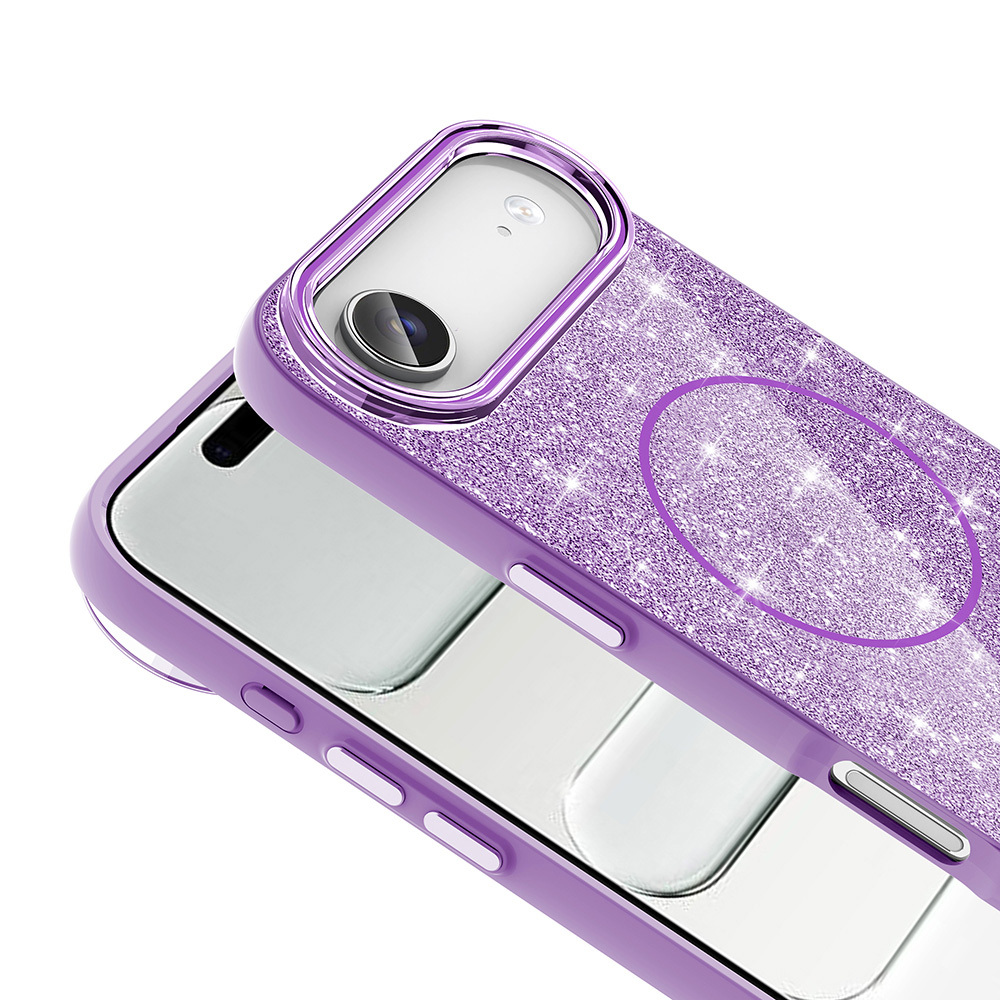 Apple iPhone 17 Air Case Shining Glitter Zore Okso Cover M-safe Charging Feature - 12