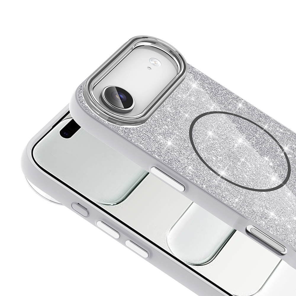 Apple iPhone 17 Air Case Shining Glitter Zore Okso Cover M-safe Charging Feature - 14
