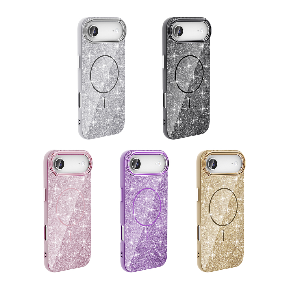Apple iPhone 17 Air Case Shining Glitter Zore Okso Cover M-safe Charging Feature - 17
