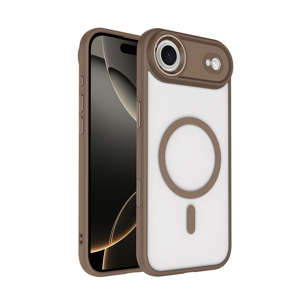 Apple iPhone 17 Air Case Wireless Charging Zore Chrome M-safe Silicone Cover - 6