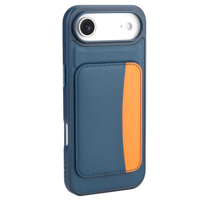 Apple iPhone 17 Air Case with Card Holder Zore X-Card Silicone Cover Navy blue