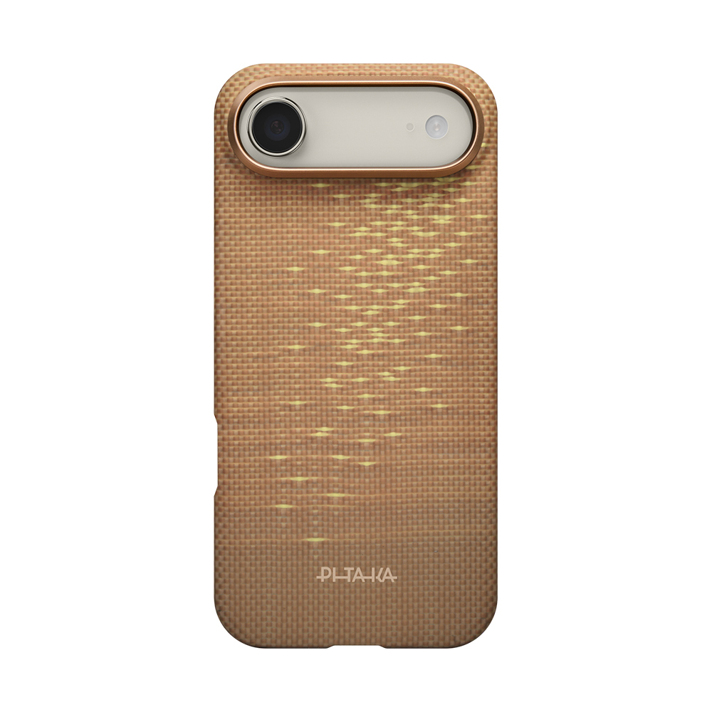 Apple iPhone 17 Air Case with M-safe Charging, Aramid Fiber Pitaka Glints of Gold Ultra Slim Series Cover - 1