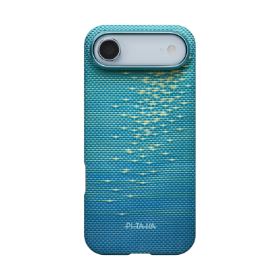 Apple iPhone 17 Air Case with M-safe Charging, Aramid Fiber Pitaka Glints of Gold Ultra Slim Series Cover Blue