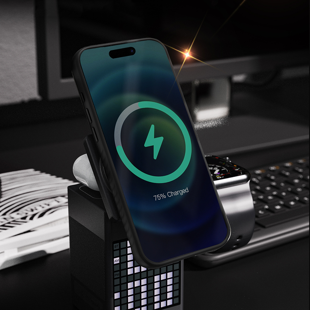 Apple iPhone 17 Air Case with M-safe Charging Feature and Metal Stand Lenyes CK225 Kevlar Cover - 7